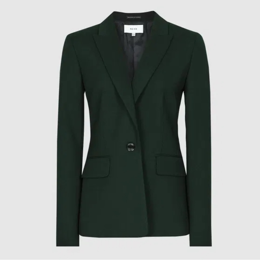 REISS wool blend green blazer